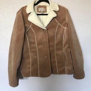 Mulberry Street super soft tan faux suede jacket